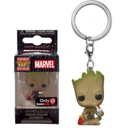 FUNKO Pocket Keychains Guardians of the Galaxy Dancing Groot in Onesie Cheese Puffs Venomized Groot Action Figure Toys Keychains