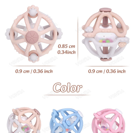 Removable Rattle & Sensory Teether Bed Bell Silicone Montessori Ball Newborn Baby Toys Children's Kids Gift Development Games