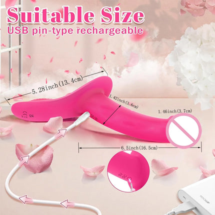 Vibrating Strap on Dildo Adjustable Elastic Waist Strapless Dildos Lesbian Sex Toys Remote Control G Spot Wearable Vibrators