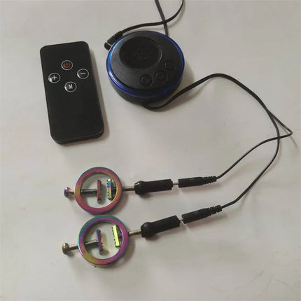 Metal Nipples Clips Labium Clamps Clitoris Stimulation Breast Sucker 8 Modes Electric Shock Sex Toys for Women Men Couples Games