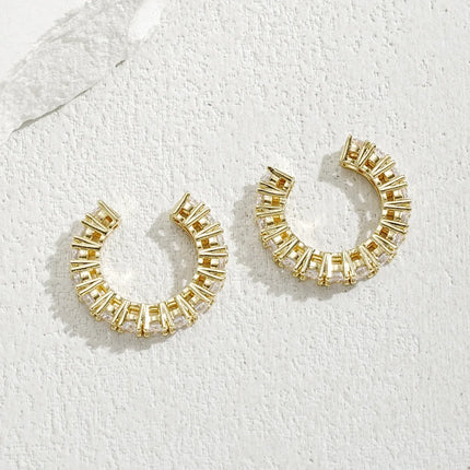 2Pcs Full Rhinestone Zircon Ear Cuff Ear Clip for Women No Pierced C Shape Earcuff Ear Wrap Earcuff Clips Fashion Jewelry Gifts