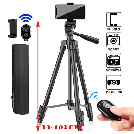 NA-3110 Phone Tripod Stand 102cm Universal Photography for Gopro iPhone Samsung Xiaomi Huawei Phone Aluminum Travel Tripode Par