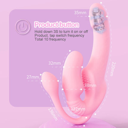 Strapless Strap-on Dildo Vibrator Anal Plug for Couples Lesbian Wireless Remote Control G Spot Double-heads Vibrator Sex Toys