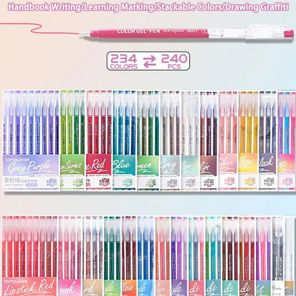 Languo 27-207 Colors Of One Set Drawing Handbook Pens Student DIY Graffiti Multi-Color Gel Pen Writing Marker Stationery