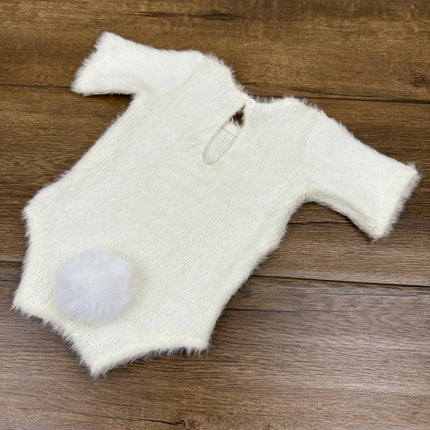 Newborn Photography Props Knitted Outfit Rabbit Doll Baby Cosplay Glasses Baby Photoshoot Props Accessories
