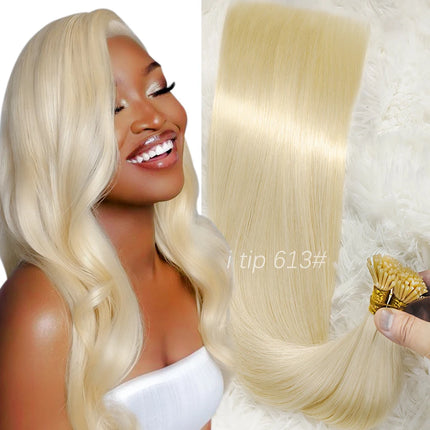 Straight Highlight Hair I Tip Hair Extensions Natural Real Virgin Human Hair Fusion Hair Original 99j 1b 613 Blonde Honey Color