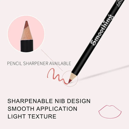 12 Color Nude Matte Lipstick Pencil Long-lasting Waterproof Lip Pencil High Pigmented Lip Liner Lips Makeup Tool Lip Contouring
