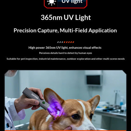 Philips New Flashlight 600LM Supports 3 Type Dimming UV light, Red Laser, 365nm Purple Light, COB,Magnetic Function with a Clip
