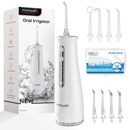 Cordless Water Flosser With 4 Jet Tips 4 Modes 260ML Portable Rechargeable Oral Water Floss IPX7 Waterproof for Gums Care
