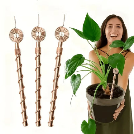Premium Electroculture Antenna Garden Stakes (4-Pack) - 99.9% Pure Copper  - Handmade CopperCore - Boost Plant Health and Yield