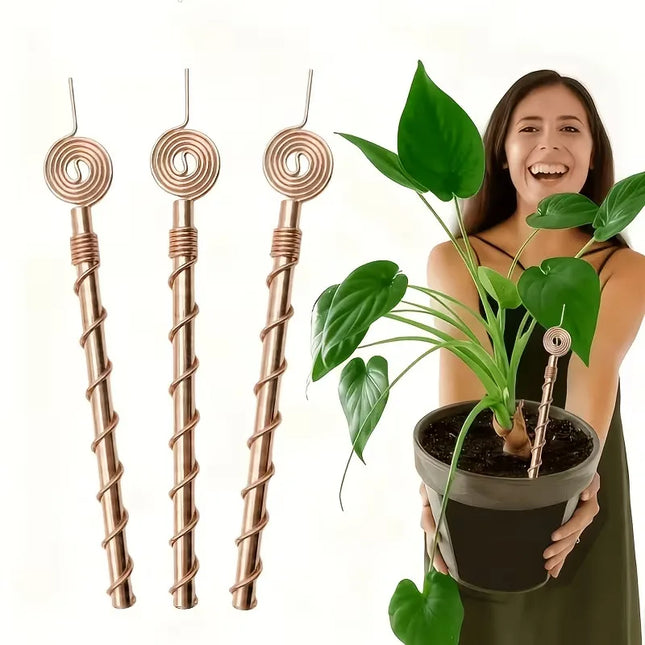 Premium Electroculture Antenna Garden Stakes (4-Pack) - 99.9% Pure Copper  - Handmade CopperCore - Boost Plant Health and Yield