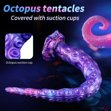 Octopus Tentacle Anal Plug Realistic Suction Cup Dildo Purple Pink Gradient Adult Toy for Men Women Couples Fantasy Sex Toy