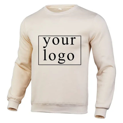Your Own Design Brand Logo/Picture Personalized Custom Anywhere Men Women DIY Round neck long sleeved pulloverhoodie Fashion New