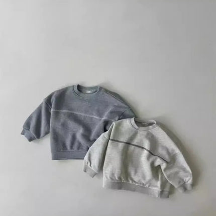 2025 Autumn New Baby Simple Versatile Sports Set Infant Boys Sweatshirt + Pants 2pcs Suit Cotton Kids Girls Solid Casual Outfits
