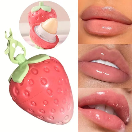 Autumn/Winter Strawberry Temperature-Control Lip Balm, moisturizing, reduces lip lines,Lip care products are suitable for women