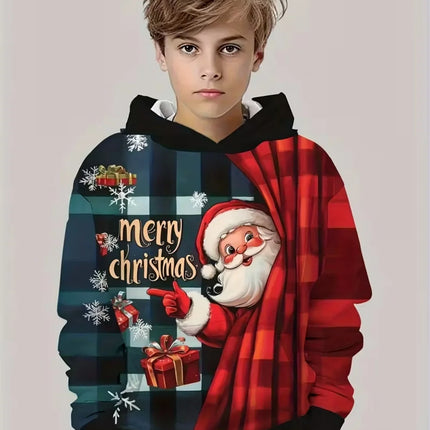 New Christmas Hoodies for Kids Sweatshirts New Year Fashion Sweatshirts Casual Streetwear Santa Claus Kids Clothes Children Top
