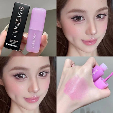 Peach Pink Blush Liquid Moisturizing Smooth Long Lasting Non Fading Facial Contouring Brightening Essential Natural Makeup