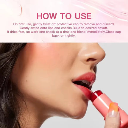4 Colors Jelly Blush Stick Lip Balm Eyeshadow 3-in-1 Multi-Use Matte Blush Moisturize Brighten Lip Gloss Multi-Use Blush Makeup
