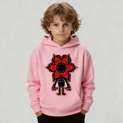 Eddie Munson Demogorgon Hoodie for Kids Cannibal Flower Print Cotton Sweatshirt for Boys and Girls Perfect for Cosplay