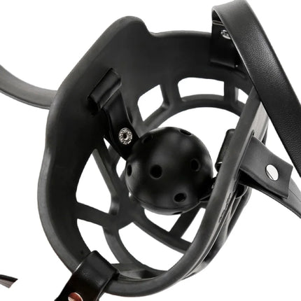 Bdsm Hollow Mesh Face Mask with Fetish Slave Open Mouth Ball Gag for Couple Adult Games Bondage Restraints Cosplay Sex Toys