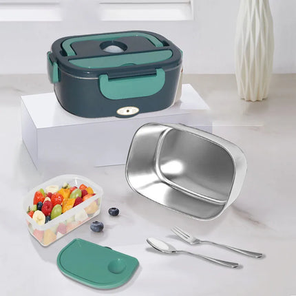The Electric Lunch Box Food Heater ,60 W Portable Warmer for Car Truck Work With 304 Stainless Steel Contained Heated Lunch Box