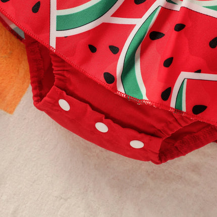 Newborn Baby Girl Summer Sleeveless Watermelon  V Neck European and American style Princesses Dress