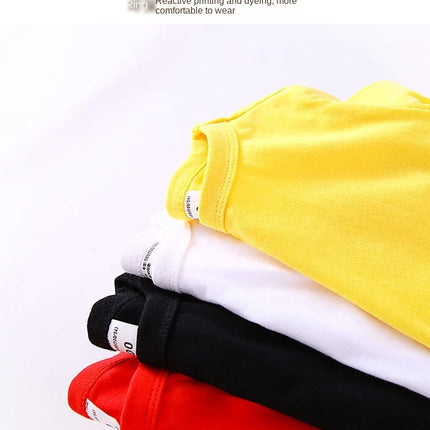 Autumn Spring Cotton Children T-shirt Boys Girls Tees Long Sleeve White Shirt Kids Tops Baby Clothes Solid Black Blue Yellow