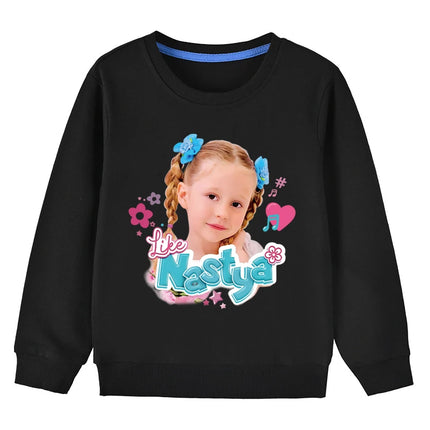Lovely Like Nastya Sweatshirt Kids Spring Long Sleeve Coats Baby Girls Casual Clothes Teen Boys Sport Sweatshirts Children Tops