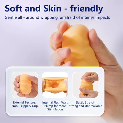 Realistic Male Masturbator Pocket Pussy Texture Suction Blowjob Vagina Masturbation Portable Male Masturbator Egg Men Sex Toy