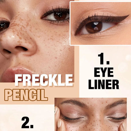 3 in 1 Natural Simulation Freckle Stamp Pen Waterproof Easy Color Freckle Dot Pen Face Fake Freckles Eyeliner Lasting Makeup