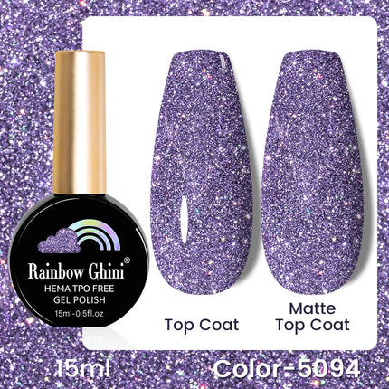 RG 15ml 17 Colors Purple Series Nail Gel Polish Semi-permanent Rich Violet Nail Polish Purple Glitter Gel Varnish For Manicure