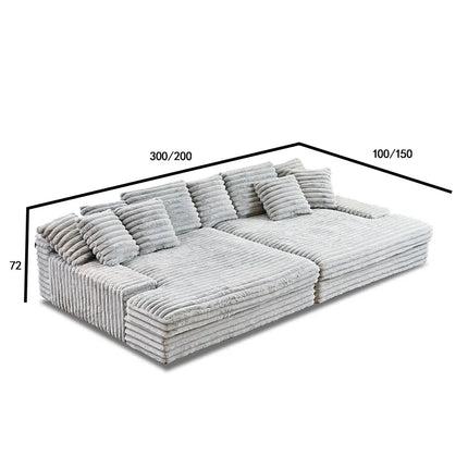 Modern Vacuum Compressed Sofa Plush Corduroy Sectional Sofa Living Room Bedroom Recliner Lazy Combination Sofa Bed Furniture