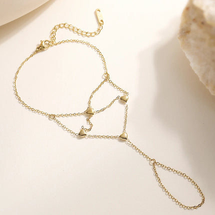 Minimalist 18K Gold Plated Stainless Steel Hand Chain Starry Sky Finger Hand Bracelet Waterproof Fashion Women Jewelry