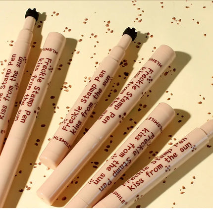 Freckle Pen Natural Lifelike Fake Freckles Pen Lasting Look Dot Spot Pen Makeup Waterproof Light/Dark Brown Freckles Stamp Pen