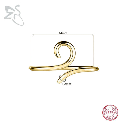 ZS 1PC 16G 925 Silver Inner Hook Outer Hook Eyebrow Ring Spiral Bridge Nose Stud Helix Earring Gold Color Cartilage Piercing