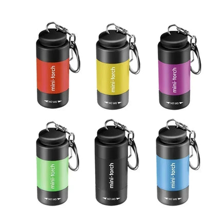 USB Rechargeable LED Multifunctional Strong light Pocket Keychain Flashlight Waterproof Outdoor Hiking Camping Mini Flashlight