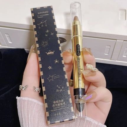 1Pcs Shimmering Highlight Stick Lazy Glitter Eyeshadow Pencil for Bright Eyes Dazzling Effect Makeup Highlighter Cosmetics White