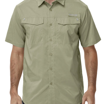 Men's Short Sleeve Shirts UPF 50+ Quick Dry Sun Protection Workout Cargo Shirts Breathable Hiking Fishing Shirts with Pockets