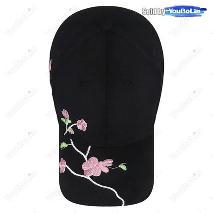 New national trend duckbill cap sun hat spring and autumn plum blossom embroidery national style curved brim baseball cap