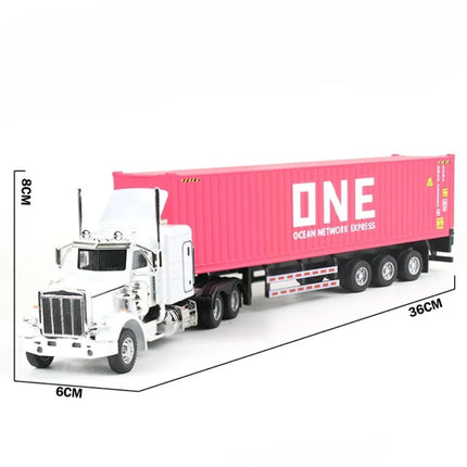 1:50 Scale Truck Transport Car Model Toy Metal Container Alloy Diecast Simulation Engineering Container Vehicle Models Boys Toys
