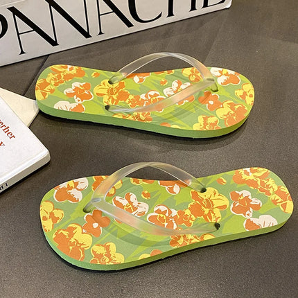 Flip Flops Trendy Summer Outerwear Fashionable Clip On Beach Slippers Anti Slip Couple'S Splint Slippers Leisure Convenience