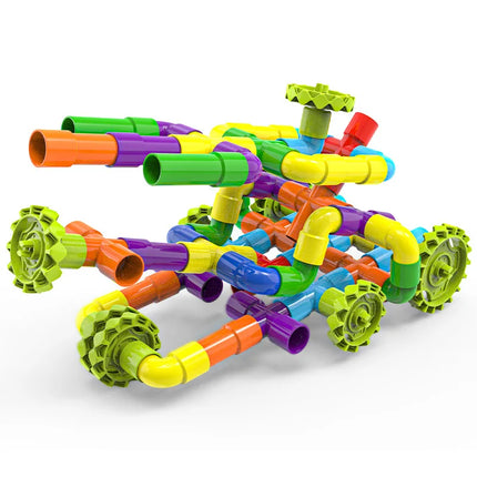 Pipe Building Toys, Early Learning Educational Tubular Pipes, Kids Building Blocks, STEM Toys for 3 Year Old + Boys and Girls