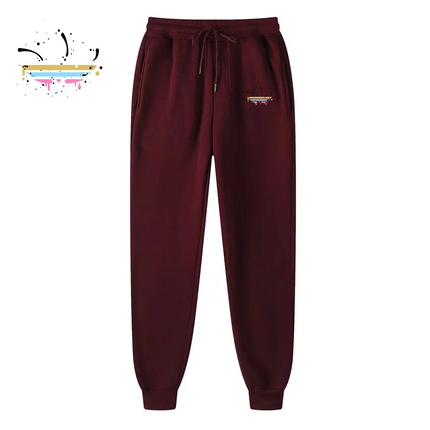 Men‘s Casual Ink printing Sports Pants Running Workout Jogging Warm Fleece Trousers Couple Solid Outdoors Sweatpants Streetwear