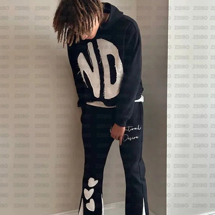 Hoodie with patch English letter pattern, spring fashion men's long-sleeved hooded sweatshirt, Y2K clothing jacket, women's hood
