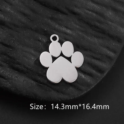 Stainless Steel Cat Paw Pendant Necklace Animal Paw Charm Choker Necklace Cat Paw Print Necklace Women Jewelry Simple Design
