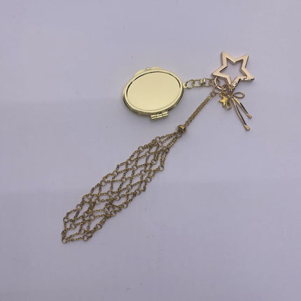 New Golden Stainless Steel Lipstick Pouch Keychain Decoration Fashion Portable Lippy Storage Bag Hanging Keyring Hanging Gift