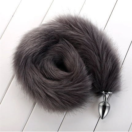 78cm Red Long Fox Tail Anal Plug Metal Butt Plug Prostate Massager Erotic Cosplay Accessories Adult Novelty Sex Toys For Couples