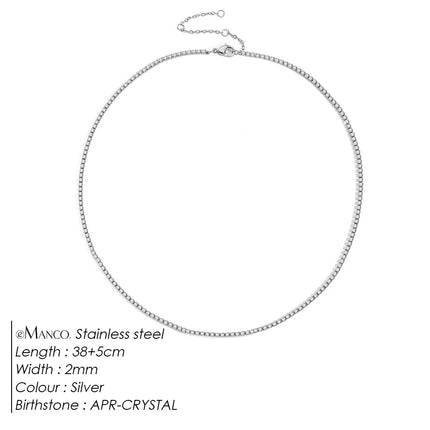 EManco Fashion Crystal High Quality Stainless Steel Gold Plated Necklace Ladies Charming Accessories Gifts Wholesale