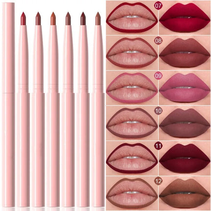 6pcs Lip Liner Pen Set Long-Lasting, Waterproof Sweatproof, Easy Coloring Non-fading Color Rendering Lip Gloss Set Beauty Makeup