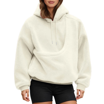 Solid color Women's Kangaroo Hoodie Blackley Sweatshirt with Pet Pocket Cat Carrier Comfortable Unisex Hooded Sweatshirt